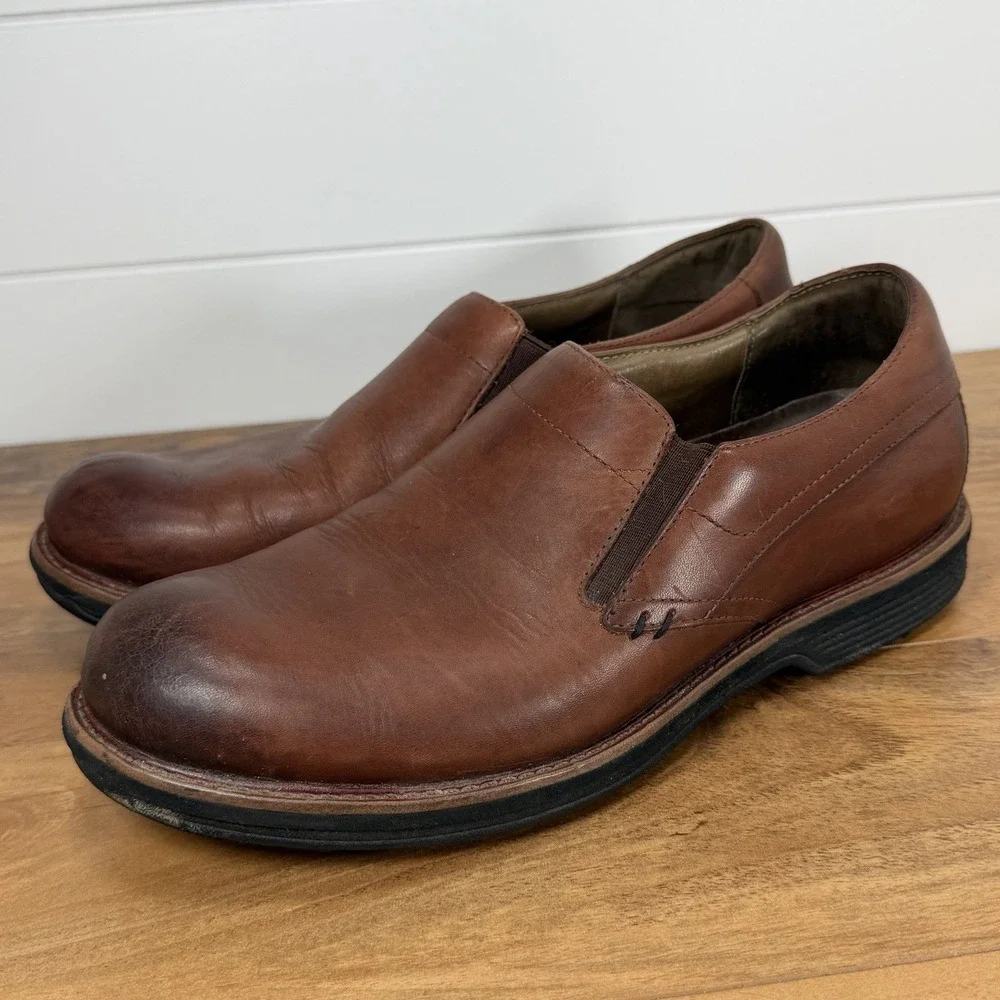 Dansko Shoes Mens 43 Jackson Loafers Brown Leather Slip Resistant Comfort